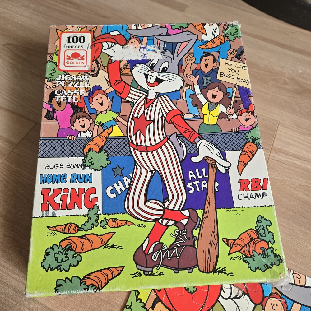 Bugs Bunny Baseball Jigsaw Puzzle - 100 Piece - Red, White, Blue